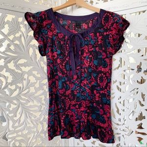 Marc by Marc Jacobs Butterfly Sleeve Ruffle Blouse